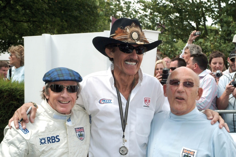 Legende Sir Jackie Stewart, Richard Petty i Sir Stirling Moss